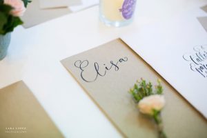 Texto caligráfico para boda